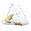 Acrylic Bird Cage Transparent Pet Box Triangle Bird Feeder
