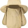 Wide Brim Sun Hat With Detachable Neck Flap and Face Cover