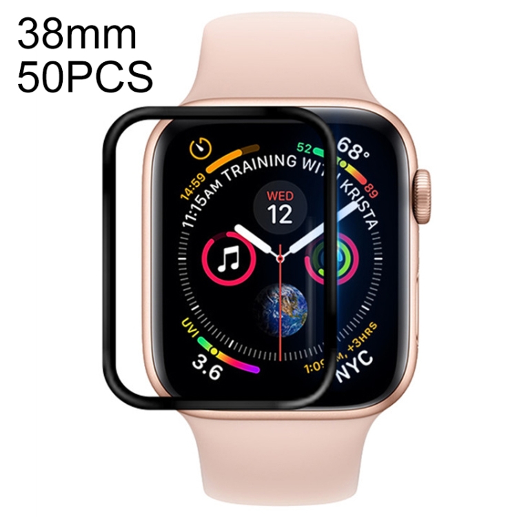 50 PCS For Apple Watch 38mm Soft PET Film Full Cover Screen Protector