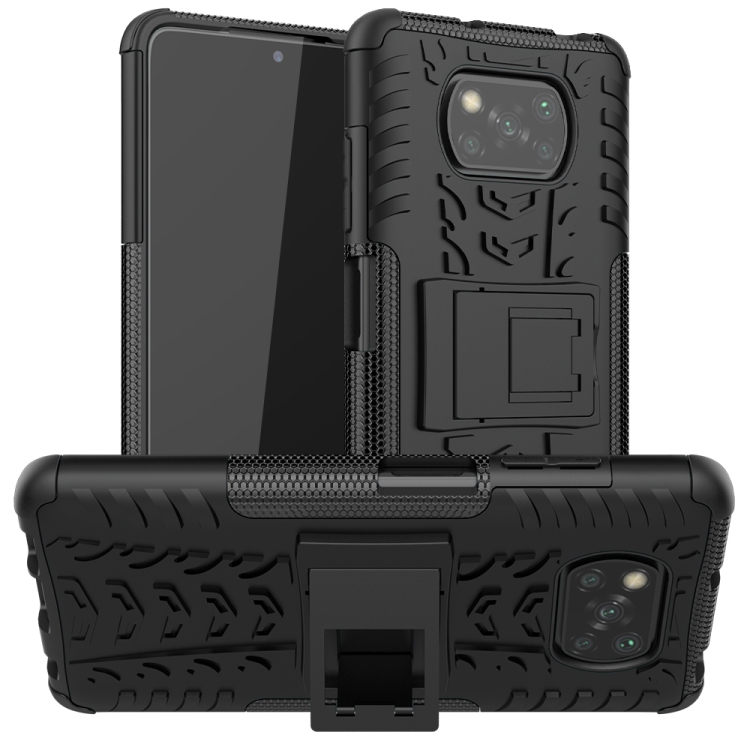 Tire Texture Shockproof TPU+PC Protective Case with Holder