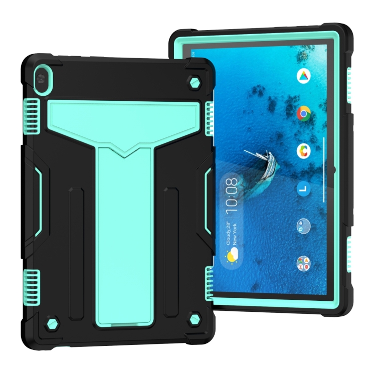 T-shaped Bracket Contrast Color Shockproof PC + Silicone Protective Case
