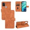Solid Color Skin Feel Magnetic Buckle Horizontal Flip Calf Texture PU Leather Case with Holder & Card Slots & Wallet