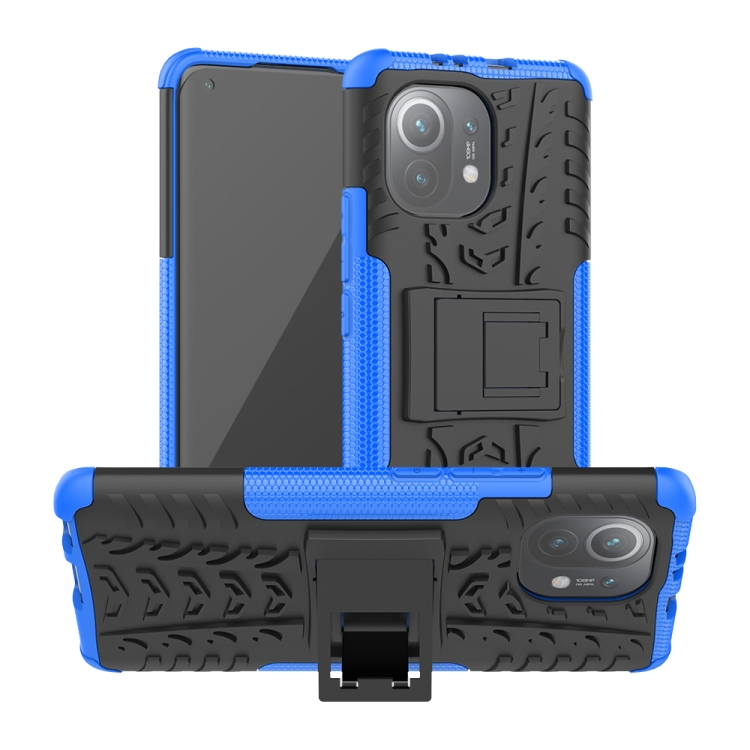 Tire Texture Shockproof TPU+PC Protective Case with Holder