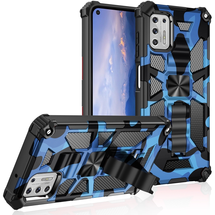 Camouflage Armor Shockproof TPU + PC Magnetic Protective Case with Holder