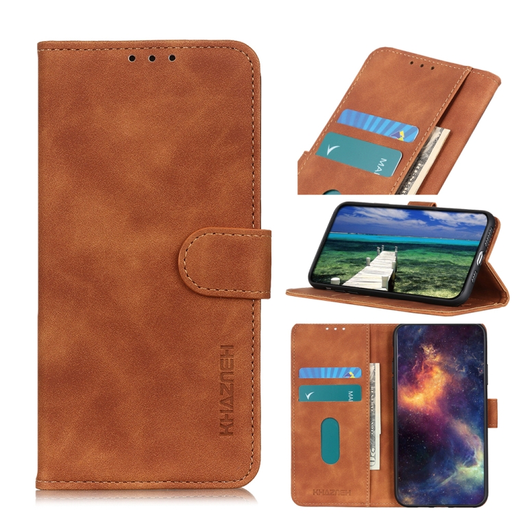 For Motorola Moto G50 KHAZNEH Retro Texture PU + TPU Horizontal Flip Leather Case with Holder & Card Slots & Wallet