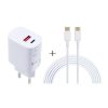 20W USB-C / Type-C + USB Ports Charger with 100W Type-C to Type-C Fast Charging Cable