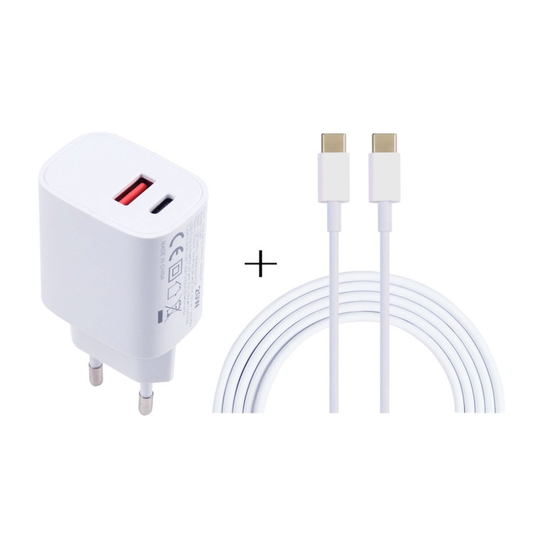 20W USB-C / Type-C + USB Ports Charger with 100W Type-C to Type-C Fast Charging Cable