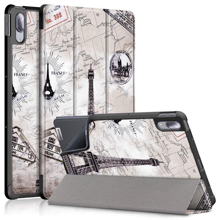 Painted Pattern PU + TPU Horizontal Flip Leather Case with Three-folding Holder & Wake-up / Sleep Function