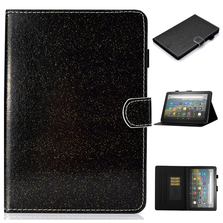 For Amazon Fire HD 10 (2021) Glitter Powder Horizontal Flip Leather Case with Card Slots & Holder & Sleep / Wake-up Function