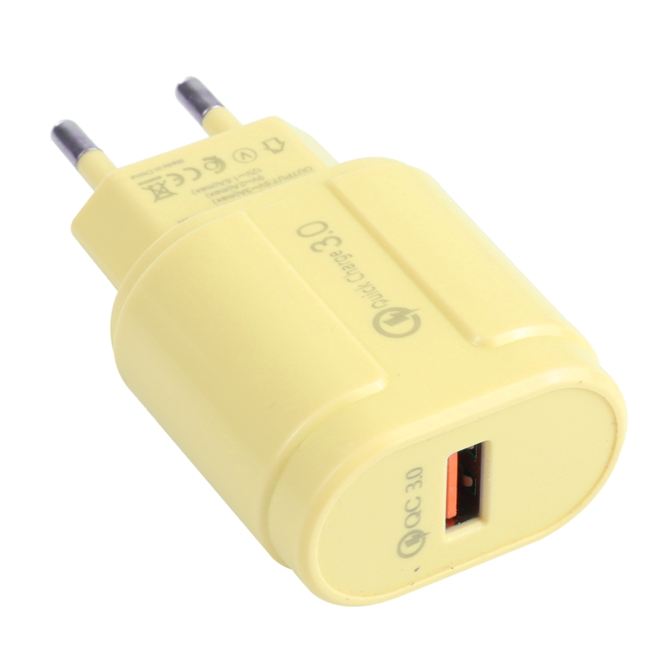 13-3 QC3.0 Single USB Interface Macarons Travel Charger,