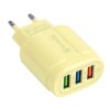 13-222 QC3.0 USB + 2.1A Dual USB Ports Macarons Travel Charger,
