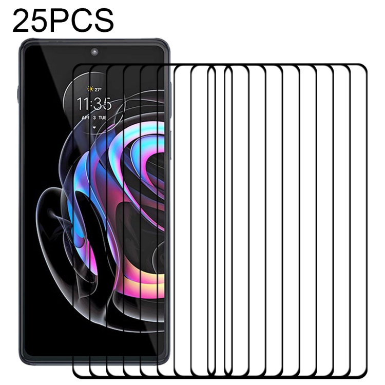 25 PCS Full Glue Full Screen Tempered Glass Film