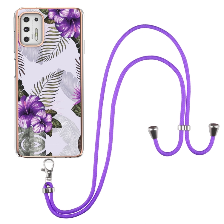 Electroplating Pattern IMD TPU Shockproof Case with Neck Lanyard