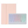 AN05BS Ultra-thin Tri-color Backlight Detachable Lambskin Texture TPU Bluetooth Keyboard Leather Case with Holder For Xiaomi Pad 5 / 5 Pro