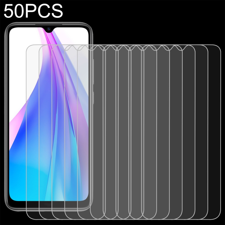 50 PCS 0.26mm 9H 2.5D Tempered Glass Film