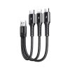 JOYROOM S-01530G9 3.5A 3 in 1 USB to Micro USB + USB-C / Type-C + 8 Pin Short Charging Cable