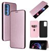 Carbon Fiber Texture Magnetic Horizontal Flip TPU + PC + PU Leather Case with Card Slot