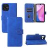 Solid Color Skin Feel Magnetic Buckle Horizontal Flip PU Phone Case