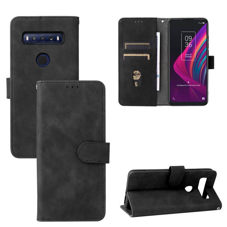 Solid Color Skin Feel Magnetic Buckle Leather Phone Case