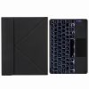 H-102CS Touch Backlight Bluetooth Keyboard Leather Case with Rear Three-fold Holder