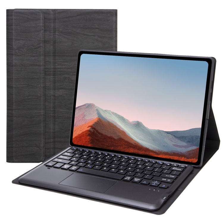 SF109-A Tree Texture Bluetooth Keyboard Leather Case with Touchpad