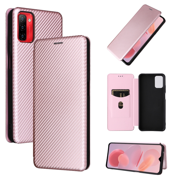 Carbon Fiber Texture Magnetic Horizontal Flip PU Phone Case