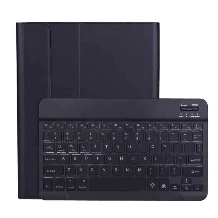 A11BS Lambskin Texture ultra-thin Bluetooth Keyboard Leather Case with Pen Holder & Backlight