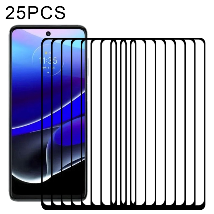 25 PCS Full Glue Cover Screen Protector Tempered Glass Film