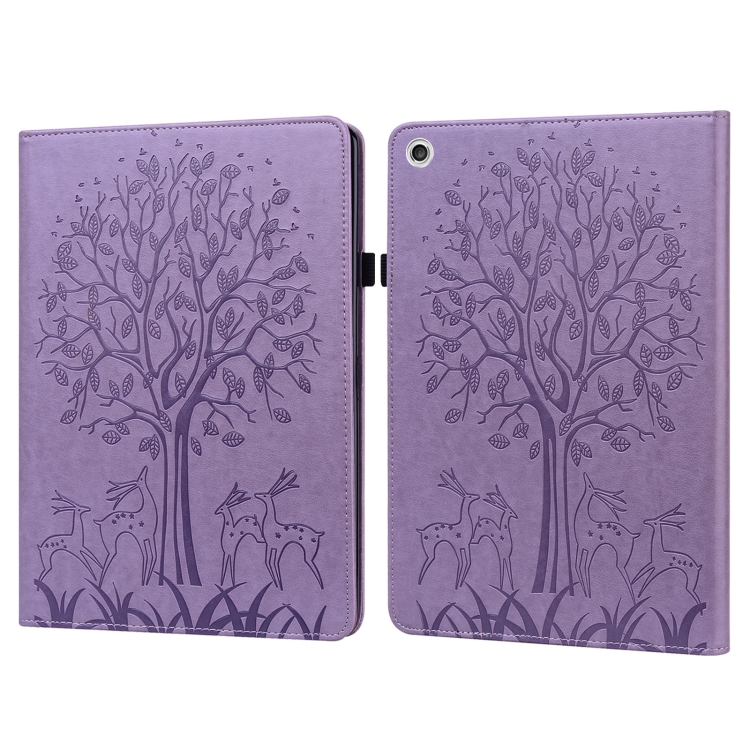 Tree & Deer Embossed Leather Tablet Case