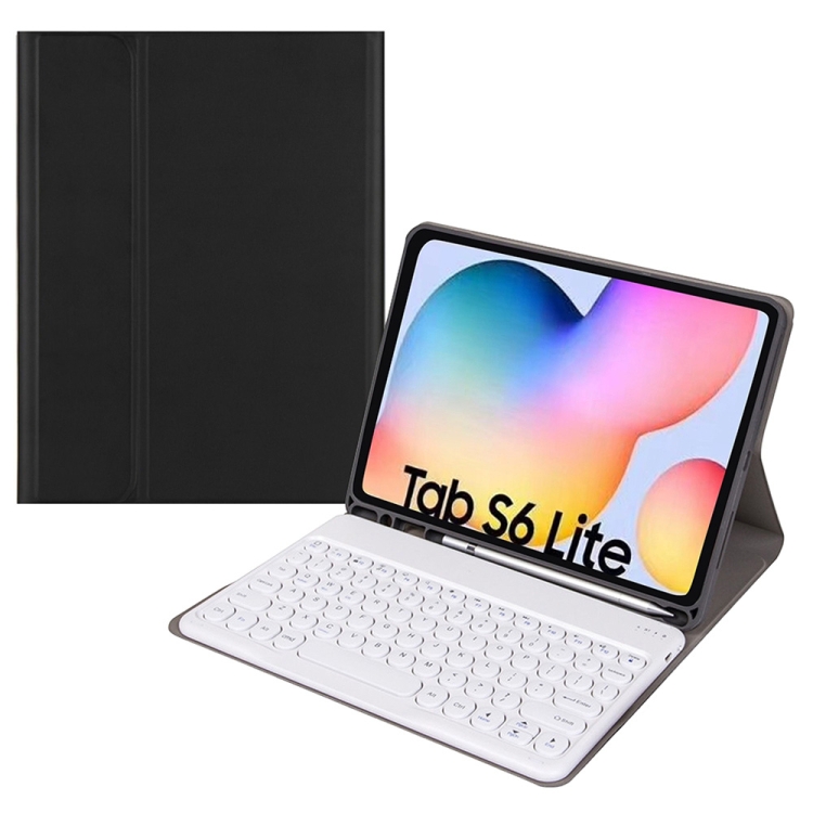 Round Cap Bluetooth Keyboard Leather Case with Pen Slot for Samsung Galaxy Tab S6 Lite / S7 / A7 10.4 2020