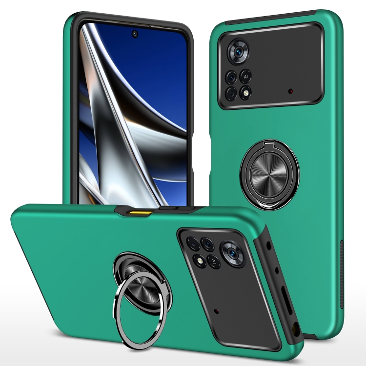 PC + TPU Shockproof Magnetic Phone Case with Invisible Ring Holder