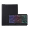 OP12-BS Lambskin Texture Ultra-thin Bluetooth Keyboard Leather Case with Backlight