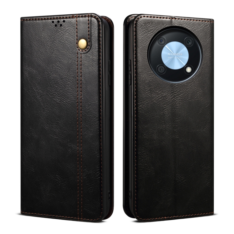 Oil Wax Crazy Horse Texture Leather Phone Case