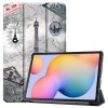 Colored Drawing Horizontal Flip Leather Case, with Three-folding Holder