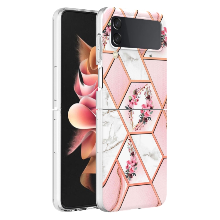 Electroplating Marble Flower Pattern TPU Phone Case