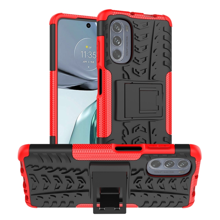 Tire Texture TPU + PC Phone Case with Holder
