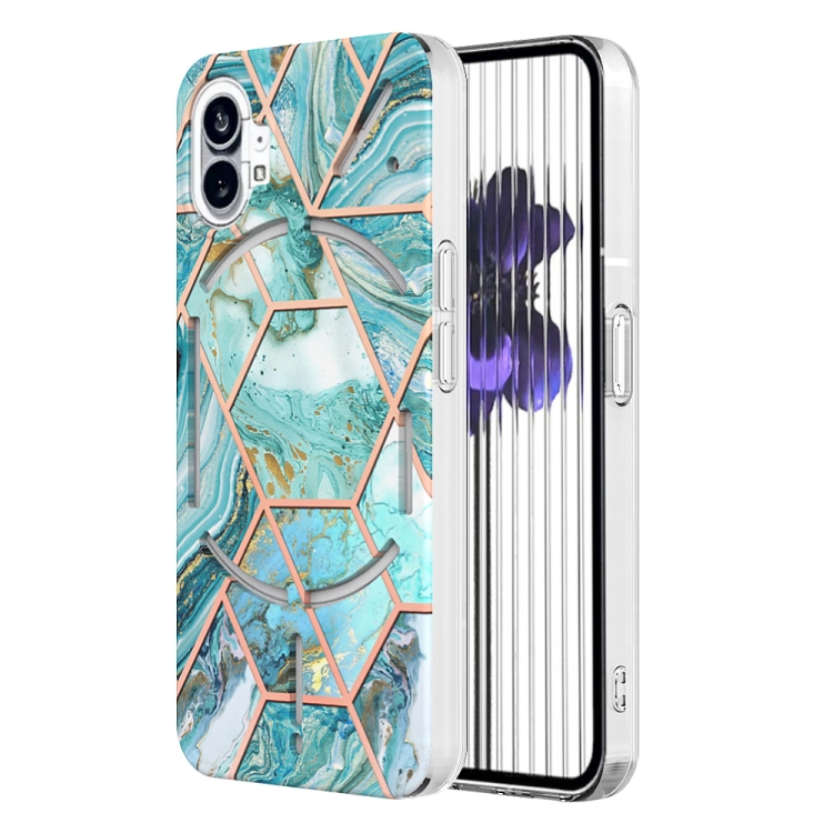 Electroplating Splicing Marble TPU Phone Case