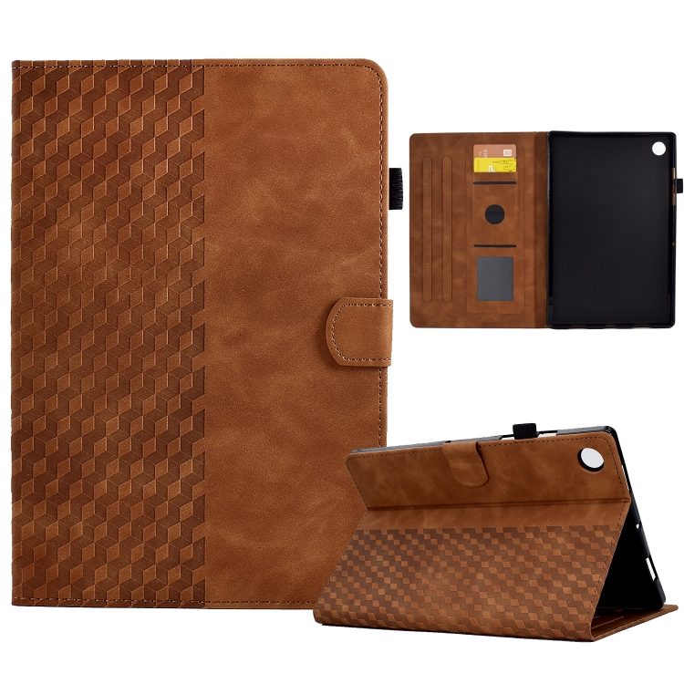 Rhombus Embossed Leather Tablet Case