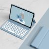 YM-LX106 Round Key Detachable Bluetooth Tablet Keyboard Leather Case without Mouse