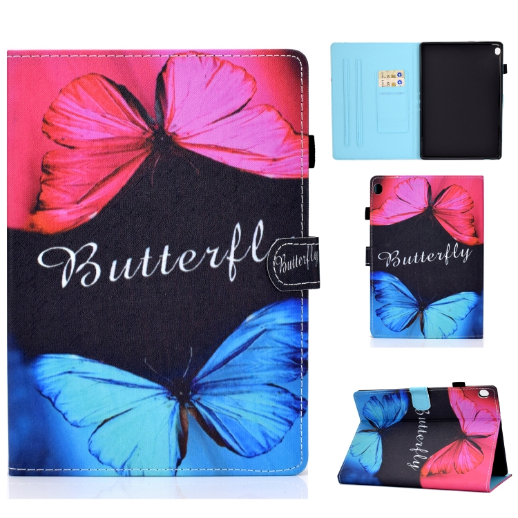 Colored Drawing Stitching Horizontal Flip Leather Case, with Holder & Card Slots & Sleep / Wake-up Function