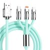 Mech Series 6A 120W 3 in 1 Metal Plug Silicone Fast Charging Data Cable, Length: 1.2m