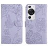 HT03 Skin Feel Butterfly Embossed Flip Leather Phone Case