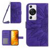 Skin Feel Sun Flower Embossed Flip Leather Phone Case with Lanyard