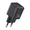 USAMS US-CC189 PD 30W USB+USB-C/Type-C Dual Port Electroplating Charger, EU Plug