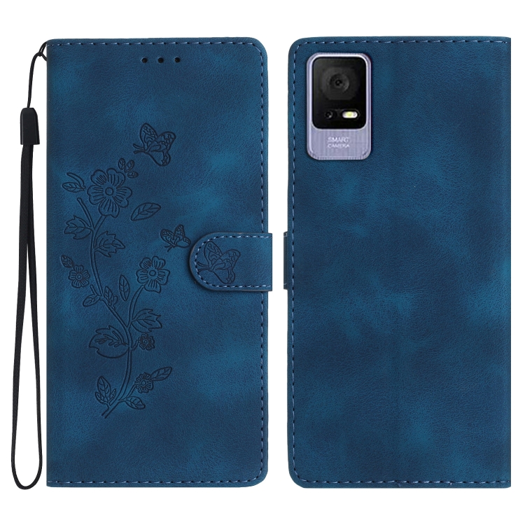 Flower Butterfly Embossing Pattern Leather Phone Case