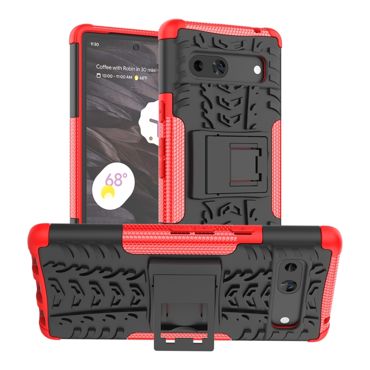 Tire Texture TPU + PC Phone Case with Holder