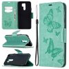 Two Butterflies Embossing Pattern Horizontal Flip Leather Case with Holder & Card Slot & Wallet & Lanyard
