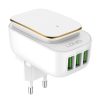 LDNIO A3305 3.4A 3 USB Interfaces Travel Charger Mobile Phone Charger, Support Touch LED Night Light, EU Plug,