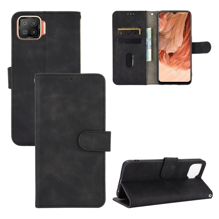 Solid Color Skin Feel Magnetic Buckle Horizontal Flip Calf Texture PU Leather Case with Holder & Card Slots & Wallet