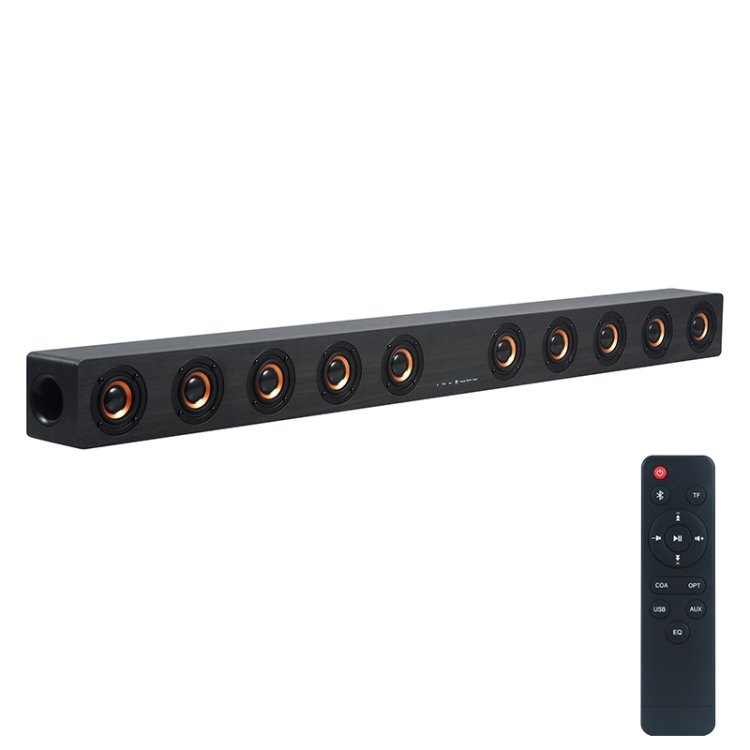 D90 Subwoofer Wooden Bluetooth 4.2 Speaker with Remote Control, Support TF Card & 3.5mm AUX Coaxial & Optical Fiber & U Disk